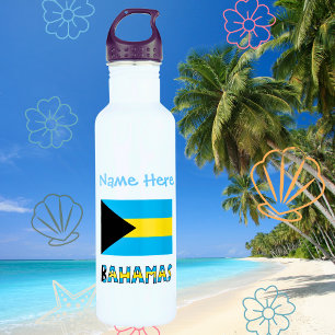 Bahamas and Bahamian Flag Blue Personalisation 710 Ml Water Bottle