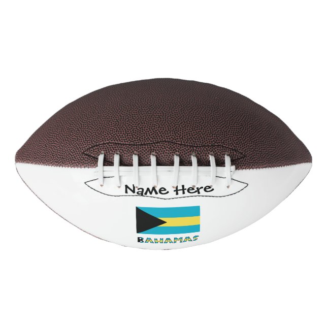 Bahamas and Bahamian Flag with Your Name Football (Front)