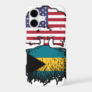 Bahamas Bahamian American USA Tree Roots Flag