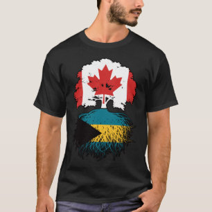 Bahamas Bahamian Canadian Canada Tree Roots Flag T-Shirt