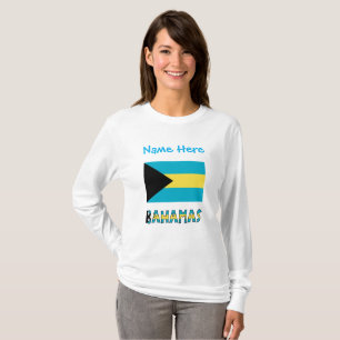 Bahamas Bahamian Flag Blue Personalisation T-Shirt