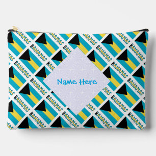 Bahamas Bahamian Flag Tiled Blue Personalisation Accessory Pouch