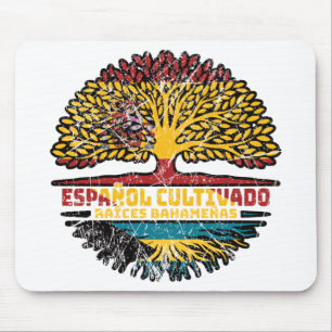 Bahamas Bahamian Spain Spanish Tree Roots Flag Mouse Pad