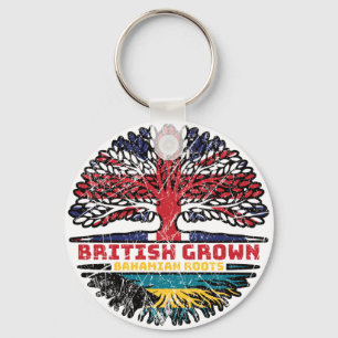 Bahamas Bahamian Uk United Kingdom British Tree Key Ring