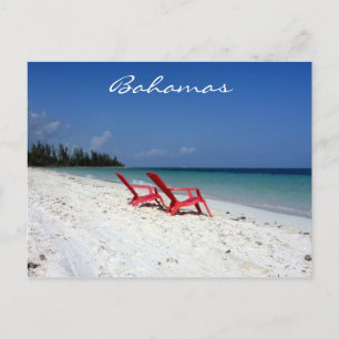 bahamas beach seats postcard