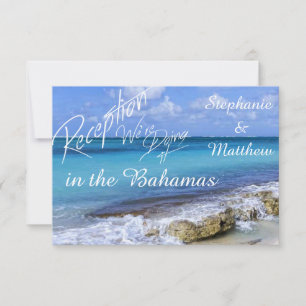 BAHAMAS BEACH SHORE Wedding Reception Card