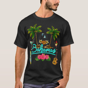 Bahamas Beach Summer Palm Surf Sun set Palm Trees T-Shirt