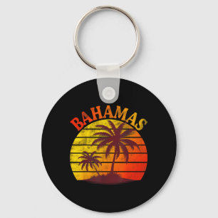 Bahamas Beach Trocal Summer Vacation Palm Tree Key Ring