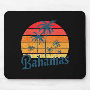 Bahamas Beach Trocal Summer Vibes Vintage Palm Mouse Pad
