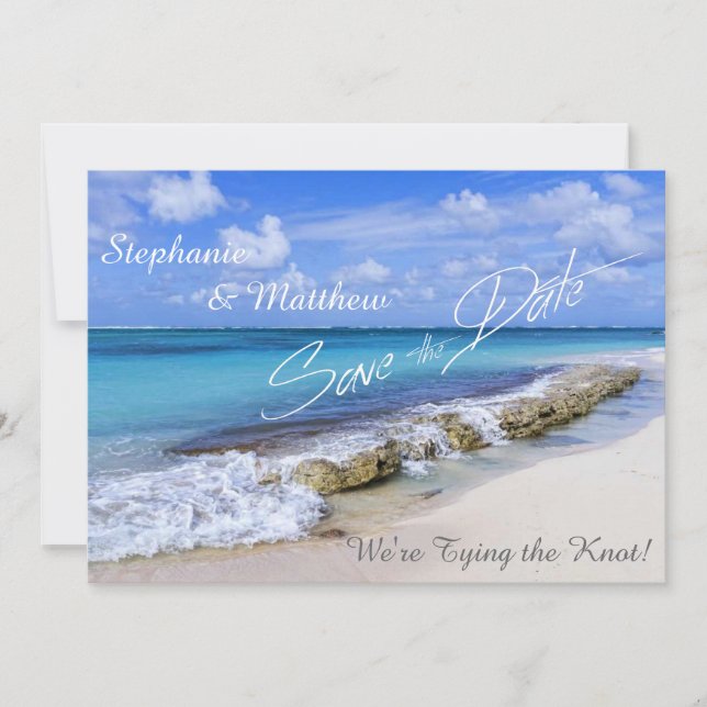 Bahamas Beach Wedding Save the Date (Front)