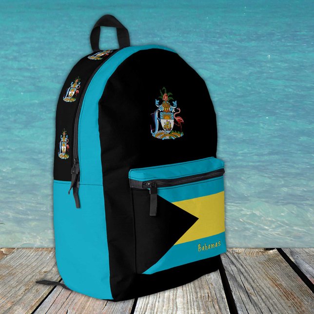 Bahamas, Black backpack, Bahamas Flag / patriotic Printed Backpack (Creator Uploaded)