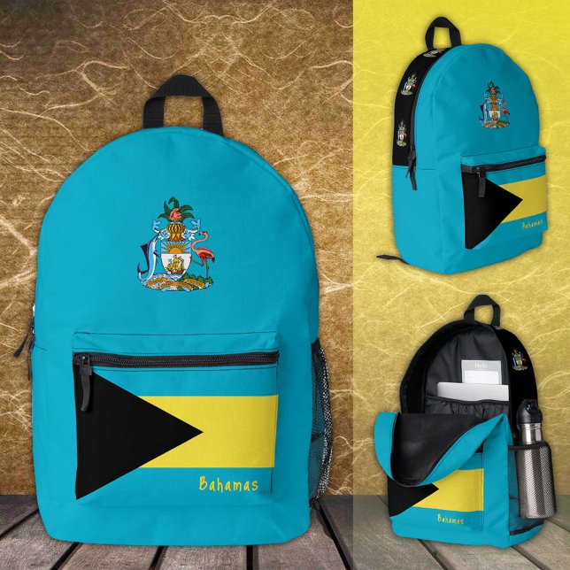 Bahamas, Blue backpack, Bahamas Flag / patriotic Printed Backpack (Creator Uploaded)