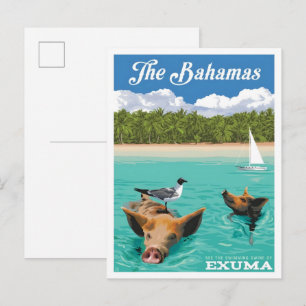 Bahamas Caribbean Vintage Travel  Postcard