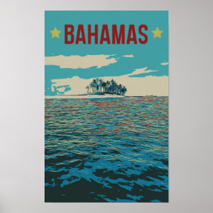 Bahamas Carribean, typical landscape Postcard Poster