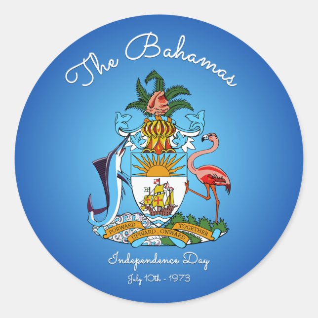 Bahamas Coat of Arms Classic Round Sticker (Front)