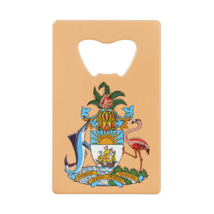 Bahamas Coat of Arms - Marlin, Flamingo, Conch