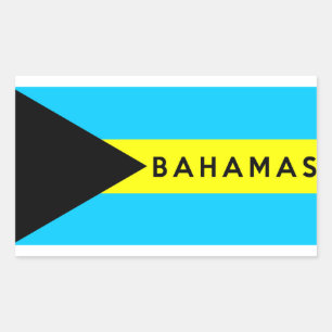 bahamas country flag symbol name text rectangular sticker