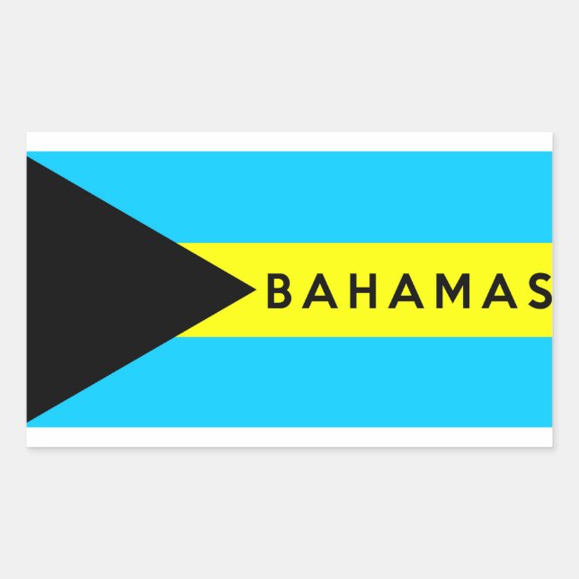 bahamas country flag symbol name text rectangular sticker (Front)