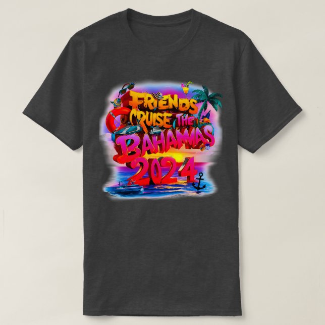 Bahamas Cruise 2024 Family Friends Group Vacation  T-Shirt (Design Front)