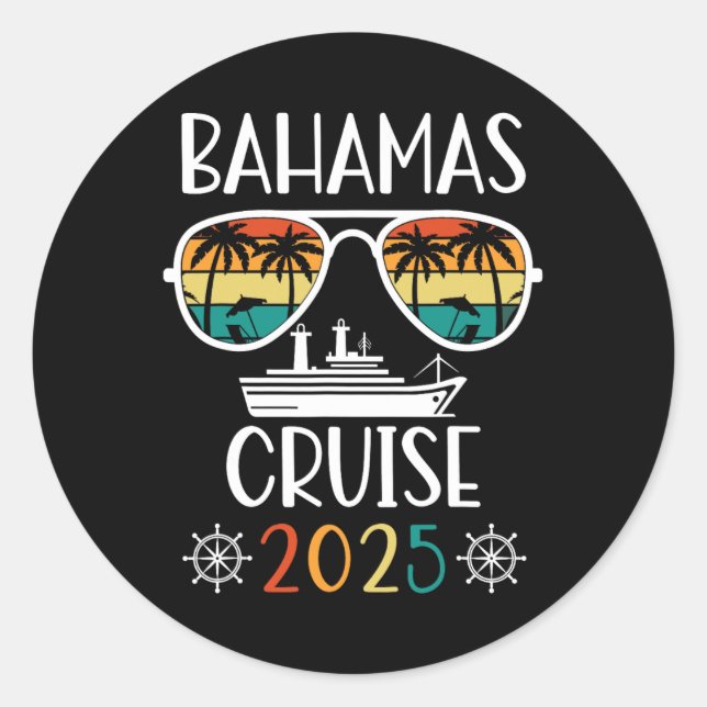 Bahamas Cruise 2025 Vacation Trip Matching Family  Classic Round Sticker (Front)