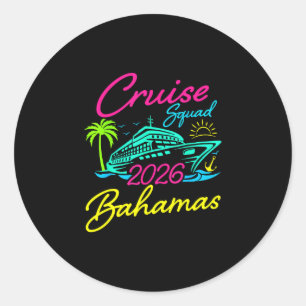 Bahamas cruise squad 2026 family holiday matching classic round sticker