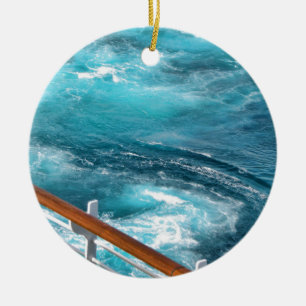 Bahamas Cruise - Turquoise Wake Ceramic Ornament