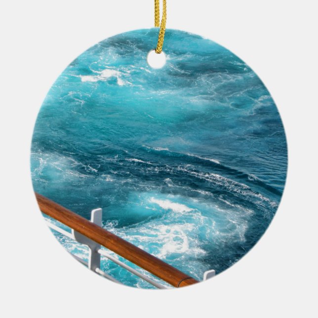 Bahamas Cruise - Turquoise Wake Ceramic Ornament (Front)
