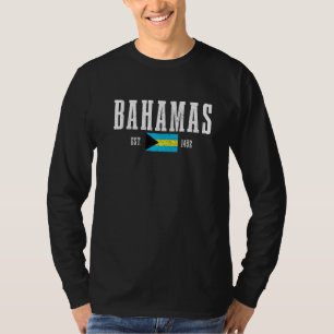 Bahamas Est 1492 Bahamian Flag Pride Vintage Baham T-Shirt