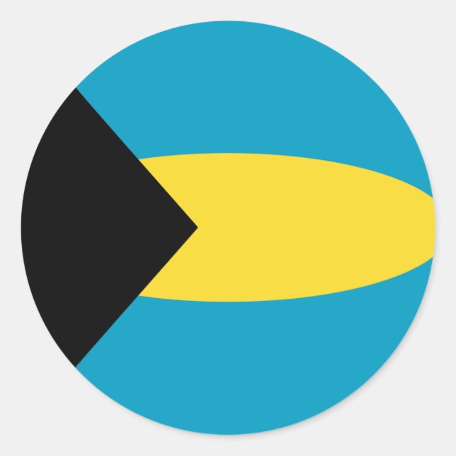 Bahamas Fisheye Flag Sticker (Front)