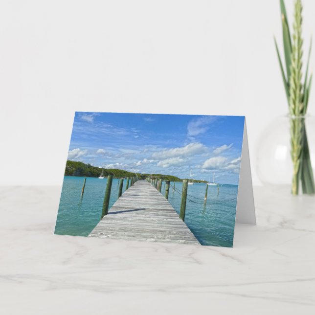 Bahamas Fishing Pier, Great Abaco Island Card (Front)