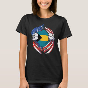 Bahamas Flag American Proud of My Bahamian Heritag T-Shirt