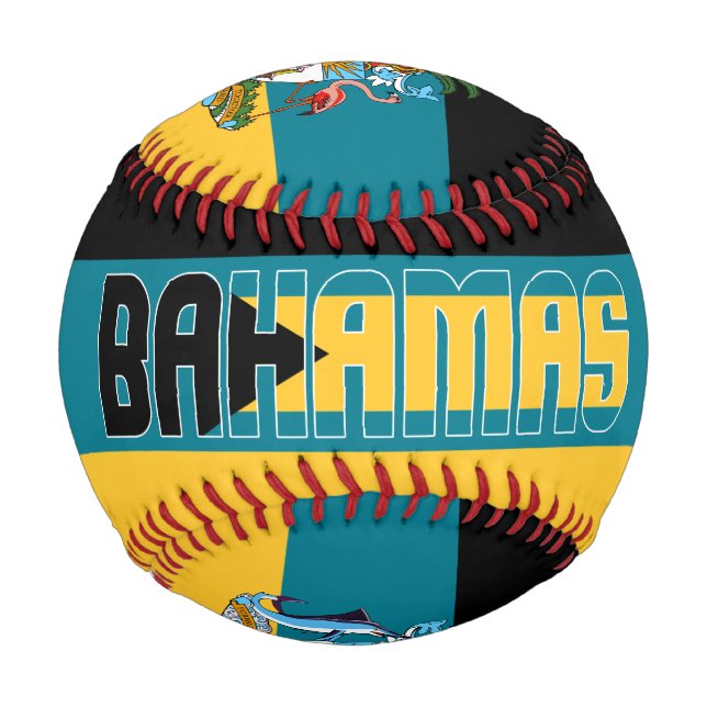 Bahamas Flag and Coat of Arms Patriotic Baseball (Front)