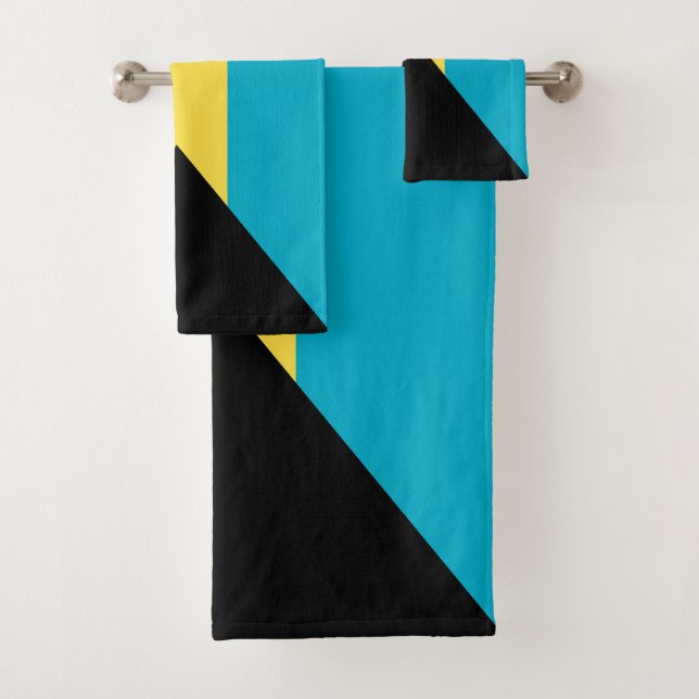 Bahamas flag bath towel set (Insitu)