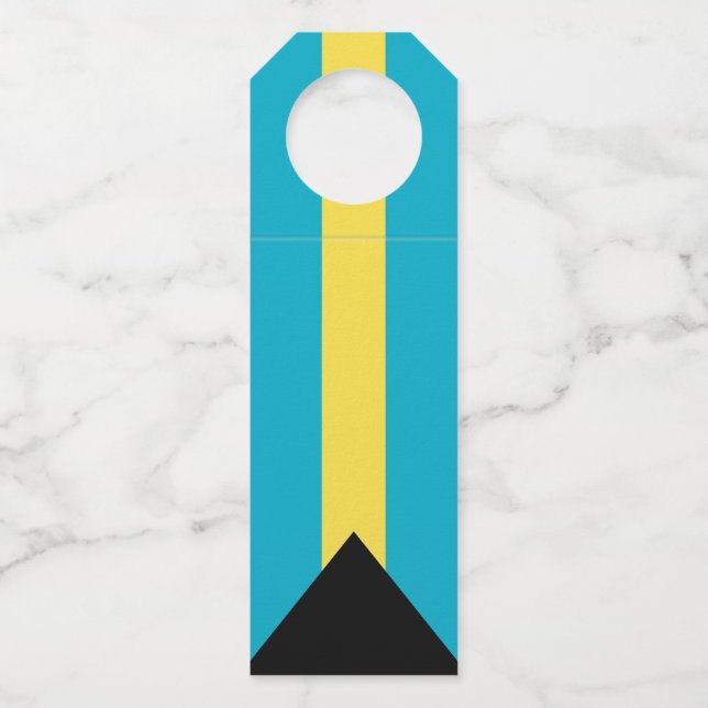Bahamas flag bottle tag (Front)