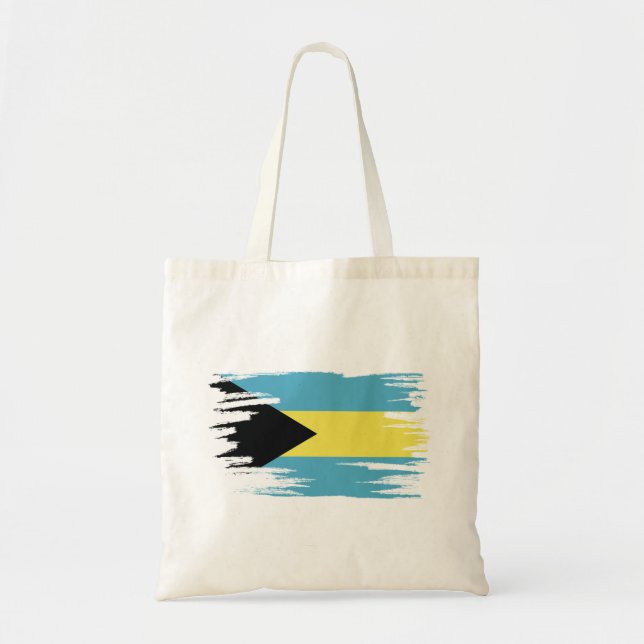Bahamas Flag Brush Art Tote Bag (Front)