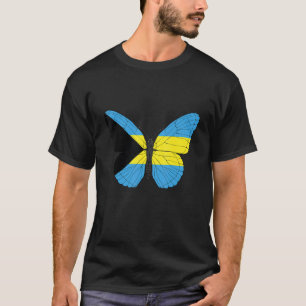 Bahamas Flag Butterfly Bahamian Graphic T-Shirt