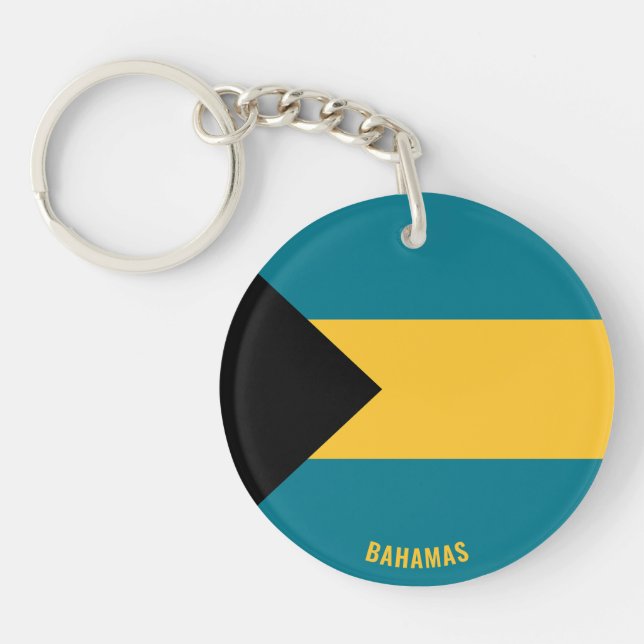 Bahamas Flag Charming Patriotic Key Ring (Front)