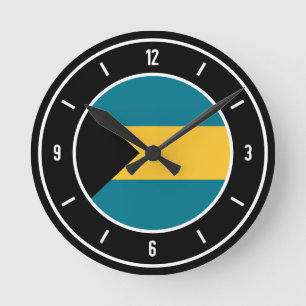 Bahamas Flag Elegant Round Clock