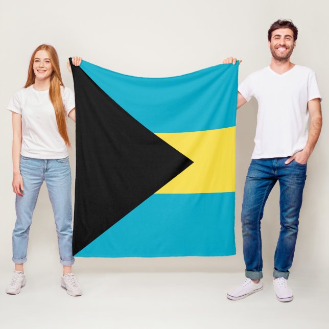 Bahamas flag fleece blanket (In Situ)