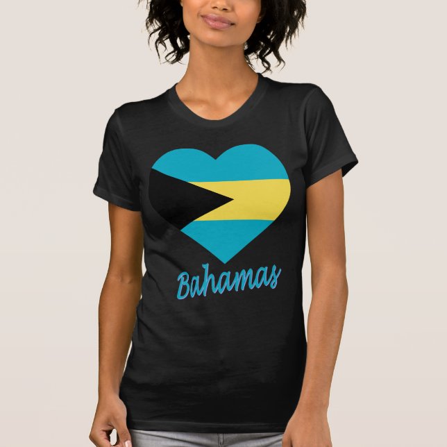 Bahamas Flag Heart T-Shirt (Front)