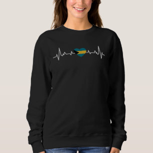 Bahamas Flag Heartbeat Proud Bahamian Sweatshirt