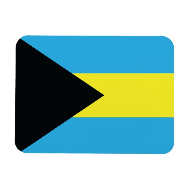 Bahamas Flag in Black, Gold, and Aquamarine Magnet (Horizontal)