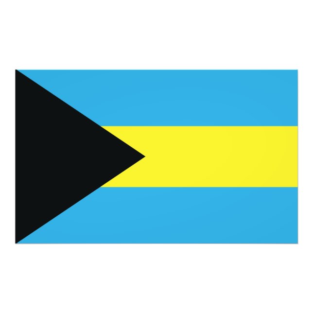 Bahamas Flag in Black, Gold, and Aquamarine Photo Print (Front)