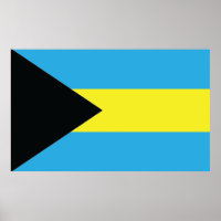 Bahamas Flag in Black, Gold, and Aquamarine