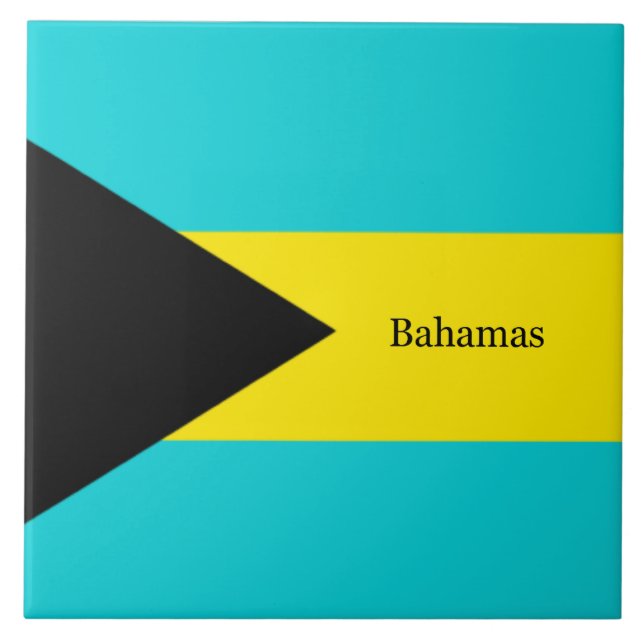 Bahamas flag, labelled ceramic tile (Front)