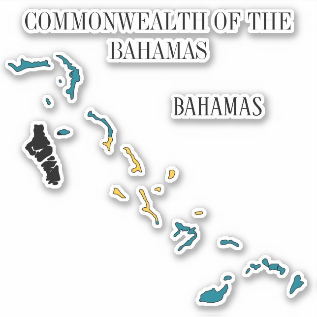 Bahamas Flag Map (Front)
