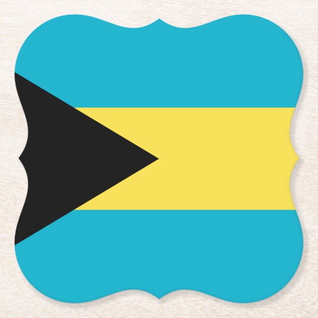 Bahamas Flag Paper Coaster (Front)