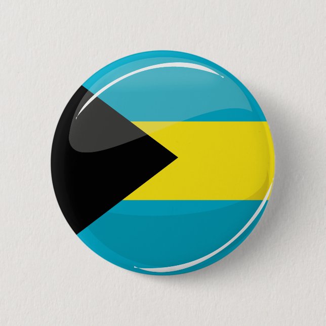 Bahamas Flag Round and Glossy 6 Cm Round Badge (Front)