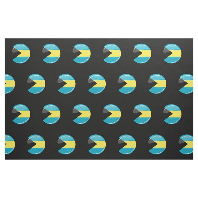 Bahamas Flag Round and Glossy Fabric (Fat Quarter)