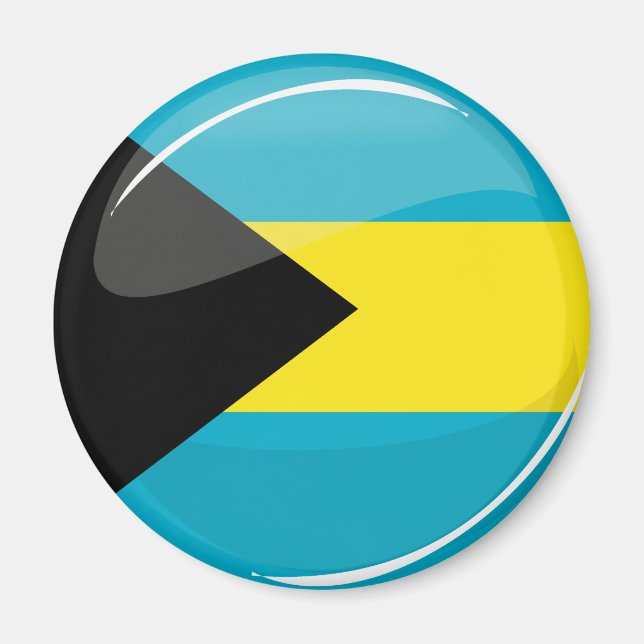 Bahamas Flag Round and Glossy Magnet (Front)